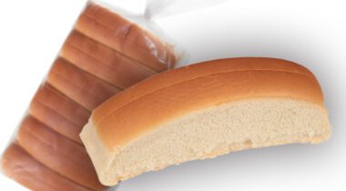 hot dog roll beside closed package of hot dog rolls