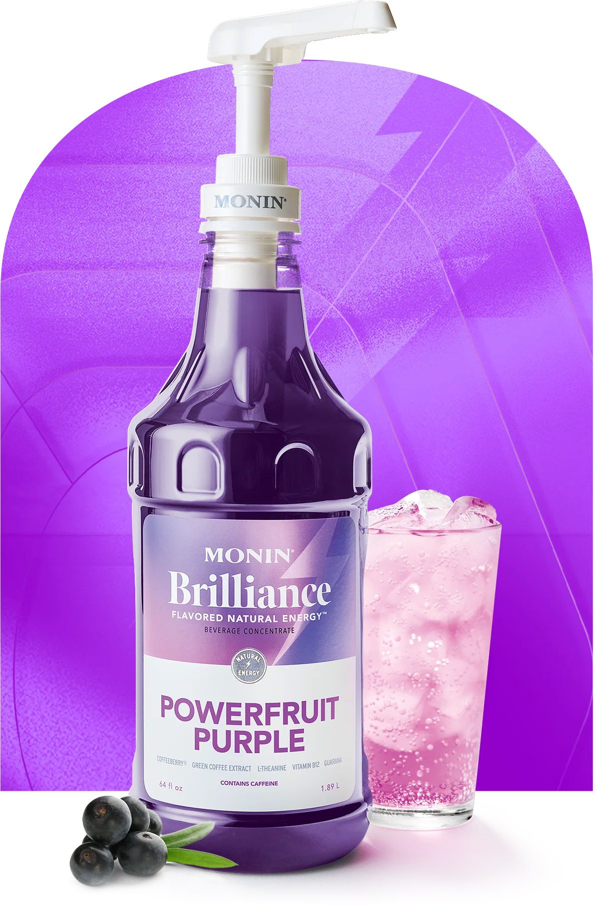 monin powerfruit purple bottle graphic