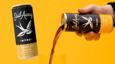 Sail Away Coffee Pour Graphic with Can, Touch of Sweet