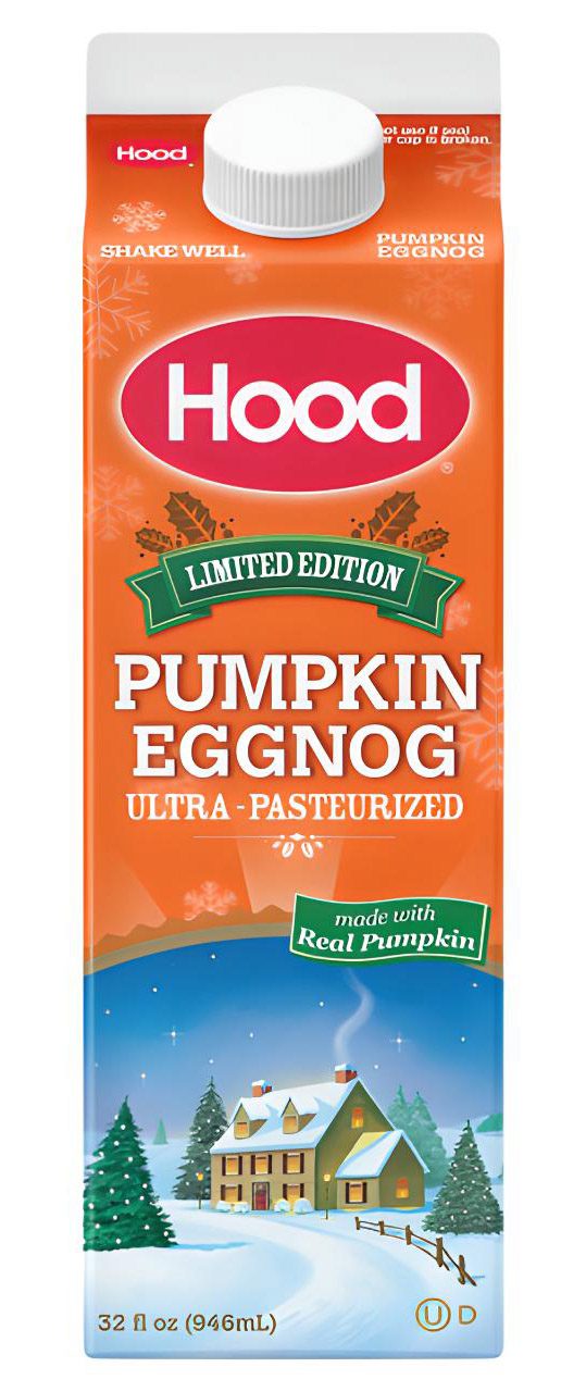 eggnog carton 32oz, Hood brand logo