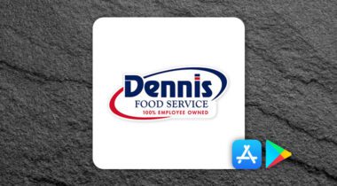 logo on white on stone background