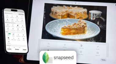 snapseed graphic with screenshots on ipad and iphone