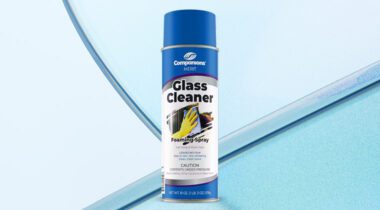 Glass Cleaner Spray Bottle Graphic, Blue Spray Can