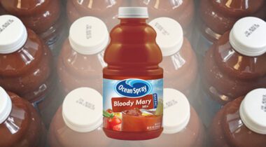 a bottle of ocean spray brand Bloody Mary mix