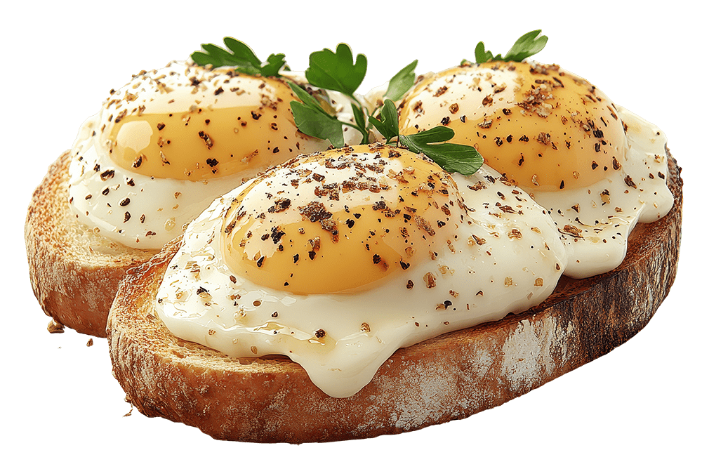 soft cooked eggs on toast