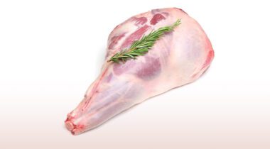 raw, whole primal, leg of lamb