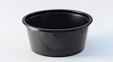 black plastic portion cup
