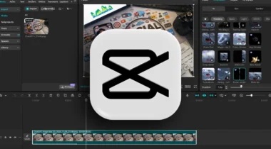 capcut icon with video edit background graphic
