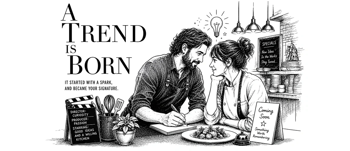 a trend is born illustrated image man and woman collaborating